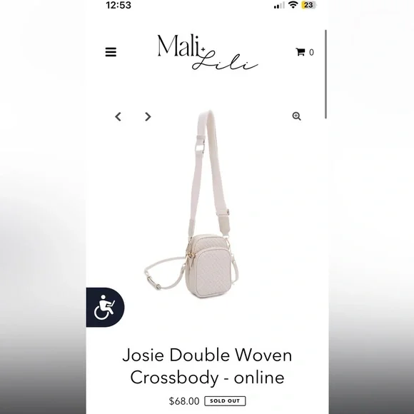 Mali + Lili Josie bone vegan leather double Woven Crossbody Bag convertible - Picture 9 of 11